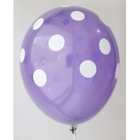 Purple - White Polkadots Printed Balloons